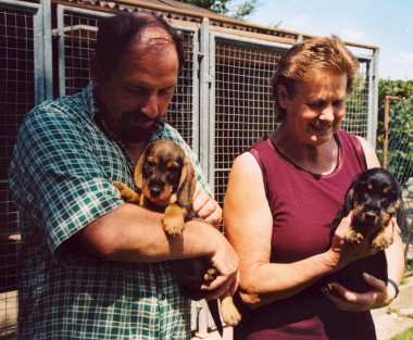 Mein Z�chter-Papa und Mama links ich rechts Emil